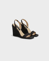 Diana Silk Satin Slingback Open-Toe Wedge Espadrilles | 