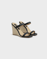 Lou Leather Wedge Mule Espadrilles | 
