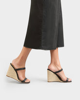 Lou Leather Wedge Mule Espadrilles | 