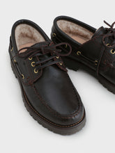 Mocassini in Pelle e Montone con suola carrarmato - Women's Field Mocasins | 