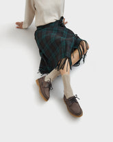 Mocassini in Nabuck e Montone con suola carrarmato - Women's Field Mocasins | 
