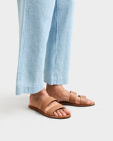 Leather Two Bands Sandals - Leather Sandals | 