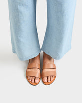 Leather Two Bands Sandals | 