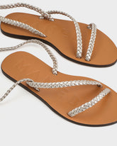 Leather Tie-Up Multi Braid Bands Sandals - Leather Sandals | 