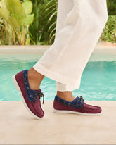 Swan Suede & Denim Boat Shoes | 