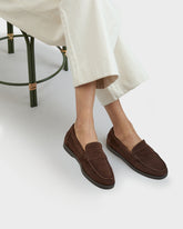 Suede Penny Loafers - R57KL - Hamptons - Cocoa | 