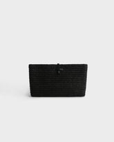 Natural Raffia & Black Leather Kaia Clutch - Raffia Bags | 