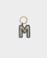 Natural Raffia Letter M Charm Keyring - Keychains & Charms | 