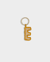 Natural Raffia Letter E Charm Keyring - Keychains & Charms | 