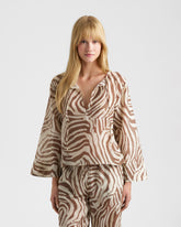 Printed Silk Cotton Voile Aventura Shirt - Women’s Tops & Shirts | 