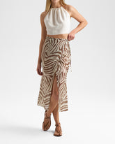 Printed Silk Cotton Voile Ondina Skirt - Women's Clothing Collection | 