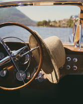 Handcrafted Raffia and Suede Panama Hat - V88QU - Natural Suede | 
