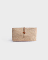 Natural Raffia & Tan Leather Kaia Clutch - Raffia Bags | 