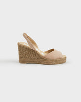 Manebí vintage taupe slingback wedge espadrilles in suede | 