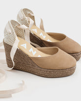 Espadrillas con Zeppa in Pelle Scamosciata | 