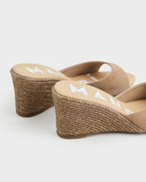 Suede Mule Wedge Espadrilles | 