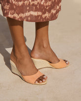 Suede Mule Wedge Espadrilles - Women’s Mules | 