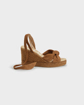 Soft Suede Wedge Espadrilles With Knot - Women's Shoes | 