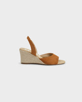 Soft Suede Slingback Low Wedge Espadrilles - Women's Shoes | 