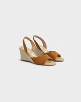Espadrillas con Zeppa Bassa in Soft Suede con Slingback | 