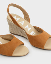 Espadrillas con Zeppa Bassa in Soft Suede con Slingback | 