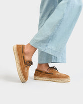 Suede Boat-Shoes Espadrilles - Women's Shoes | 