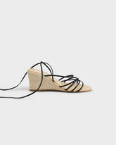 Leather Lace-Up Low Wedge Espadrilles - Wedge Espadrilles | 