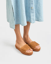 Suede Double Sole Slides - Women’s Sandals | 