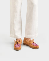 Manebí cuero and burgundy suede and bandana boat-shoes in cotton | 