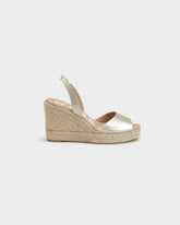 Metallic Leather Slingback Wedge Espadrilles - Women's Shoes | 