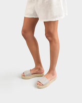 Metallic Weaving Double Sole Slides - Women’s Sandals | 