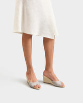 Metallic Weaving Mule Wedge Espadrilles - Wedge Espadrilles | 